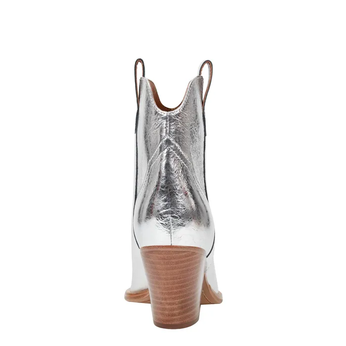 Boots and Booties Women Marlie Western Bootie Silver Leather Marc Fisher