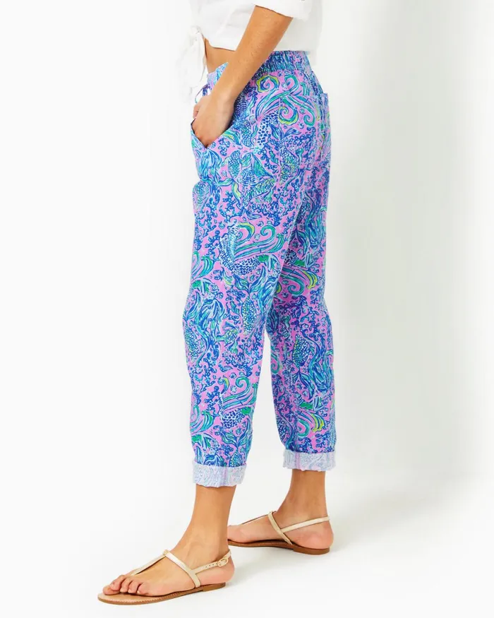 Bottoms Women Lilly Pulitzer 31034 Taron MidRise Linen Pant Lilac Rose We Mermaid It Bottoms Women Lilly Pulitzer 31034 Taron MidRise Linen Pant Lilac Rose We Mermaid It