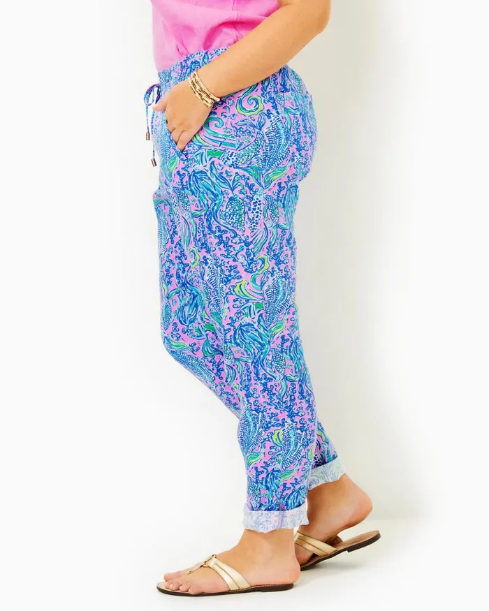 Bottoms Women Lilly Pulitzer 31034 Taron MidRise Linen Pant Lilac Rose We Mermaid It Bottoms Women Lilly Pulitzer 31034 Taron MidRise Linen Pant Lilac Rose We Mermaid It