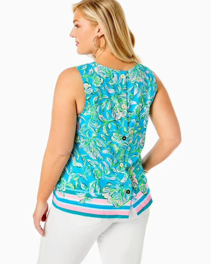 Bottoms Women Lilly Pulitzer 32034 Bal Harbour Palazzo Pant Cumulus Blue Chick Magnet Engineered Pants