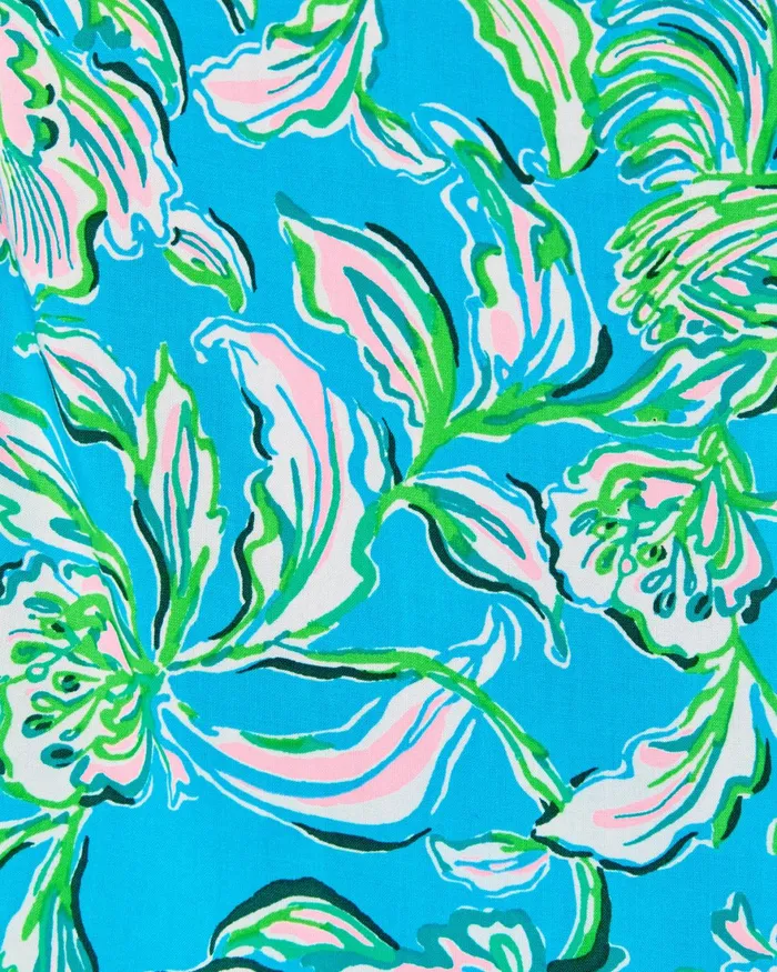 Bottoms Women Lilly Pulitzer 32034 Bal Harbour Palazzo Pant Cumulus Blue Chick Magnet Engineered Pants