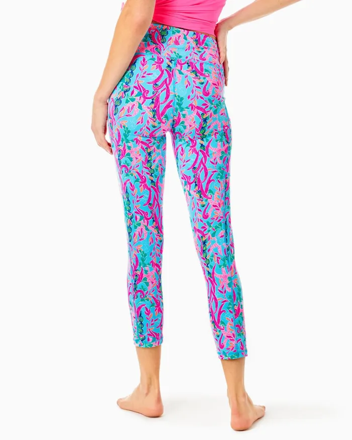 Bottoms Women Lilly Pulitzer UPF 50 Luxletic 24034 Weekender HighRise Midi Legging Multi Seaweed Samba
