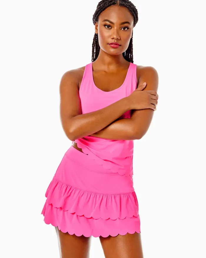 Bottoms Women Lilly Pulitzer UPF 50 Luxletic Miesha Scallop Skort Aura Pink Bottoms Women Lilly Pulitzer UPF 50 Luxletic Miesha Scallop Skort Aura Pink