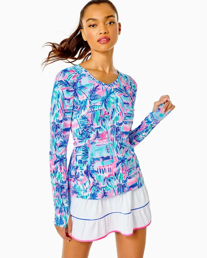 Bottoms Women Lilly Pulitzer UPF 50 Luxletic Peachy Skort Resort White