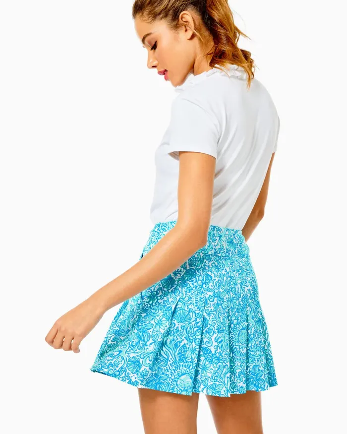Bottoms Women Lilly Pulitzer UPF 50 Luxletic Priska Skort Resort White Took Me By Sunrise Golf