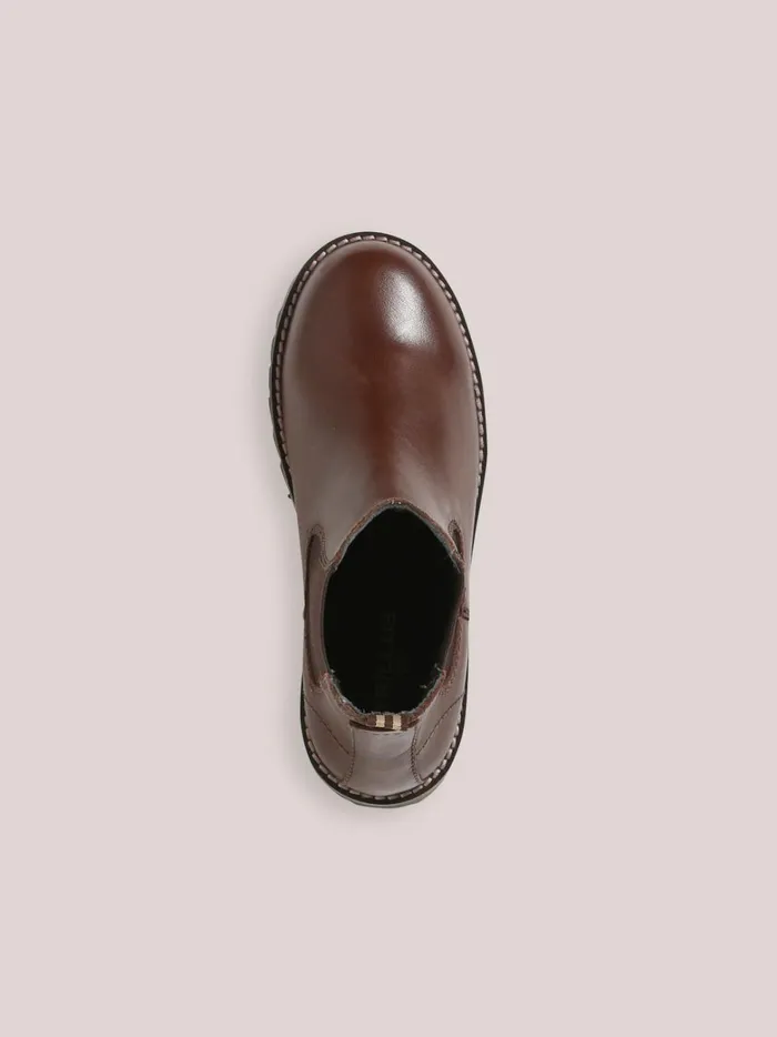 Boys Shoes Cyrillus Leather Chelsea Boots Chocolat