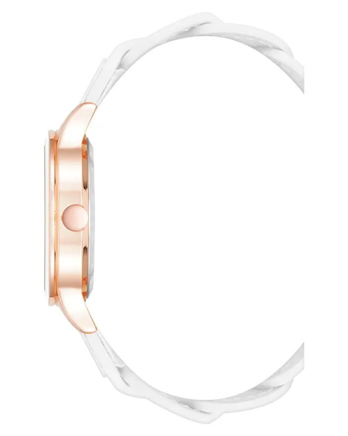 Braid Patterned Strap Watch White Women Nine West Straps