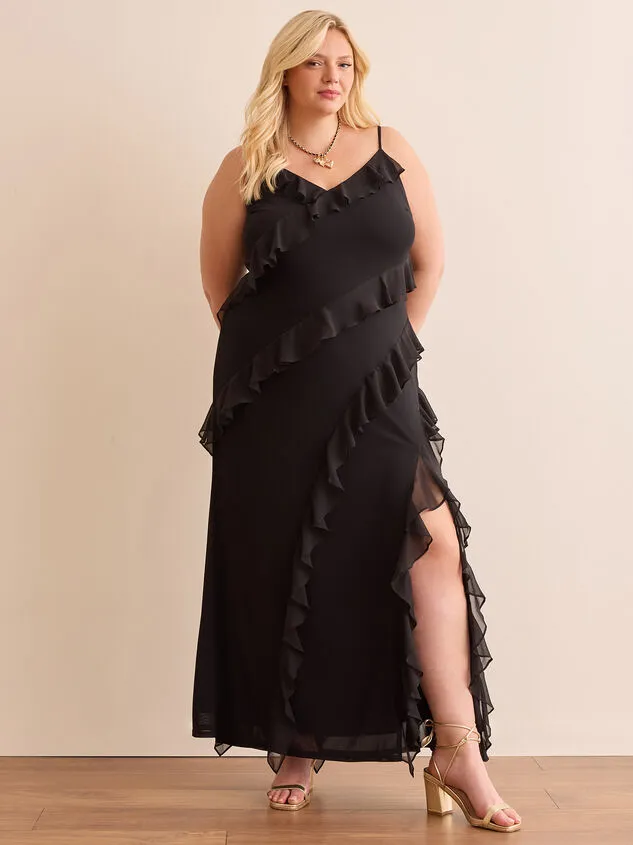 Bridgette Ruffle Maxi Dress Black Women Altar039d State Dresses