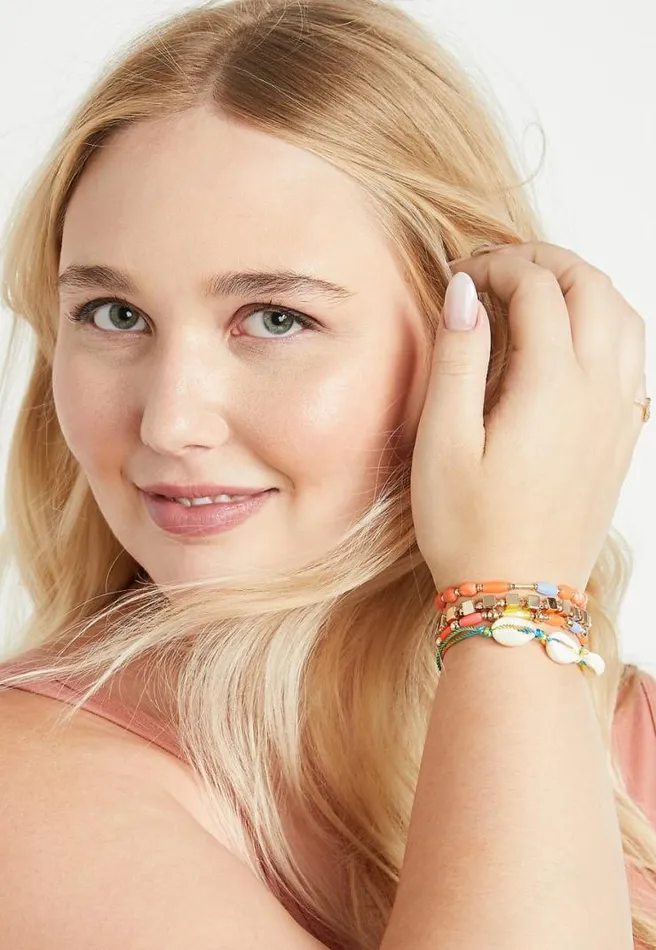 Bright Beaded Shell Layered Bracelet Set Women Maurices Jewelry