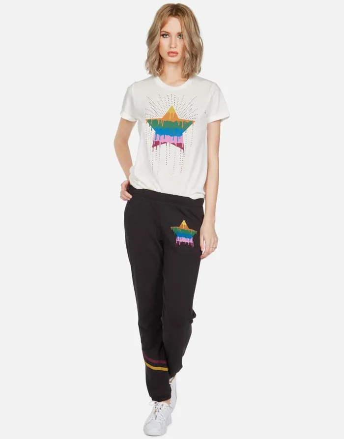 Brynn Dripping Star Onyx Women Lauren Moshi Long Sweatpants
