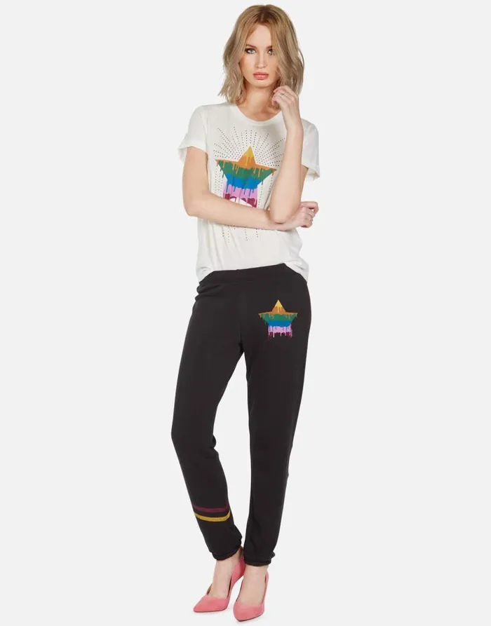 Brynn Dripping Star Onyx Women Lauren Moshi Long Sweatpants