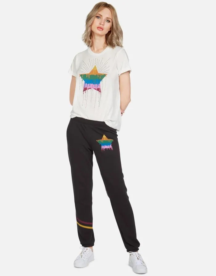 Brynn Dripping Star Onyx Women Lauren Moshi Long Sweatpants