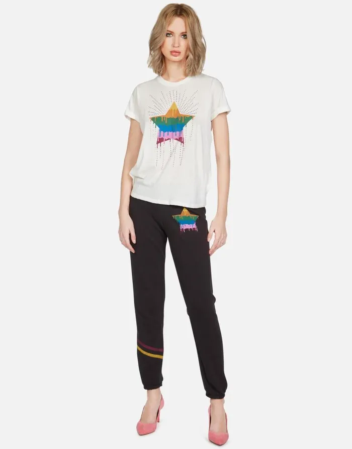Brynn Dripping Star Onyx Women Lauren Moshi Long Sweatpants