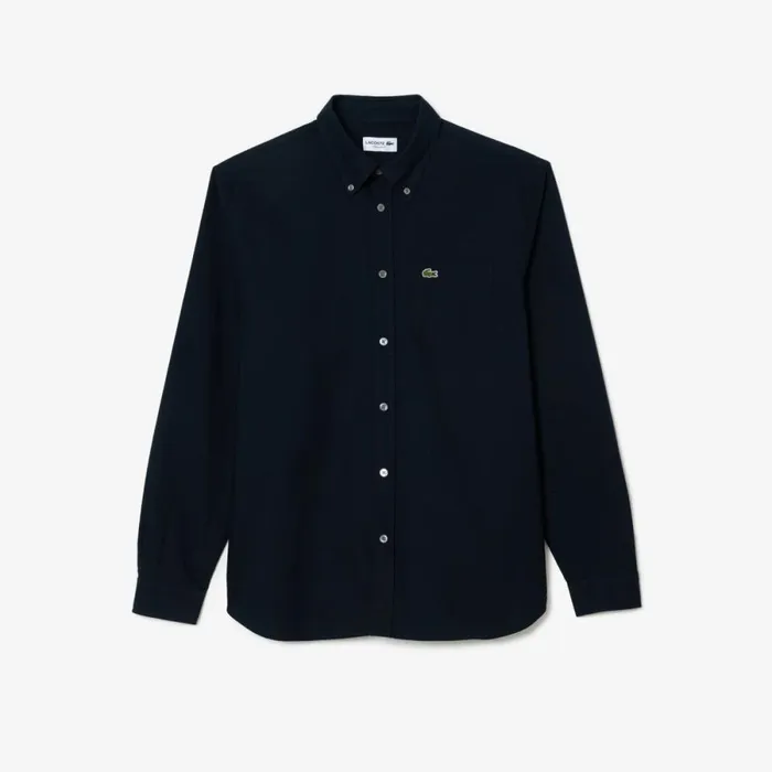 Button Down Shirts Men Lacoste Men039s Regular Fit Cotton Oxford Shirt Navy Blue F2w