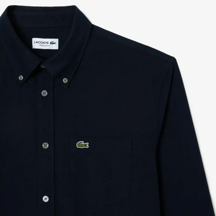 Button Down Shirts Men Lacoste Men039s Regular Fit Cotton Oxford Shirt Navy Blue F2w