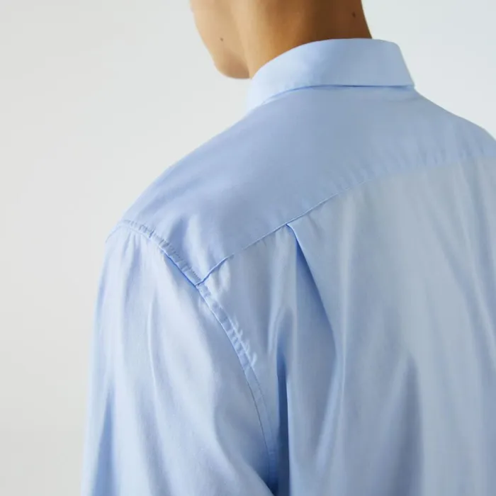Button Down Shirts Men Lacoste Men039s Regular Fit Premium Cotton Shirt Pastel Blue Hbp