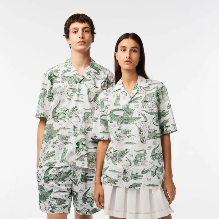 Button Down Shirts MenWomen Lacoste Unisex Lacoste X Netflix Short Sleeve Printed Shirt Multicolor C50 Button Down Shirts MenWomen Lacoste Unisex Lacoste X Netflix Short Sleeve Printed Shirt Multicolor C50