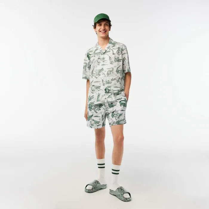 Button Down Shirts MenWomen Lacoste Unisex Lacoste X Netflix Short Sleeve Printed Shirt Multicolor C50