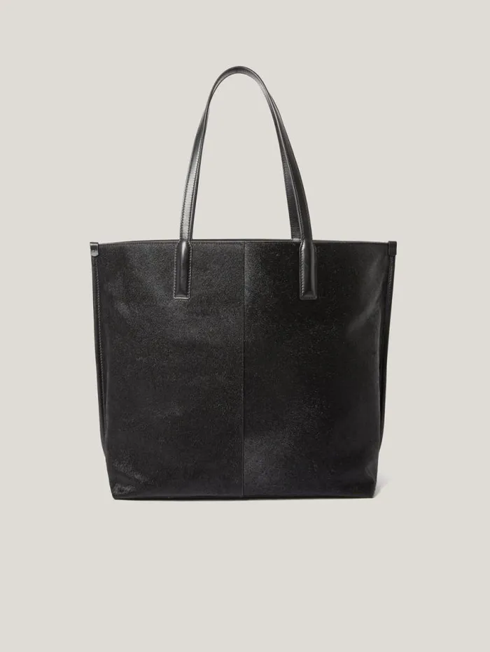Calf Hair Leather Tote Black Women Jigsaw Bags