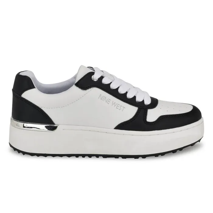 Calpha Laceup Sneakers Whiteblack Women Nine West Sneakers
