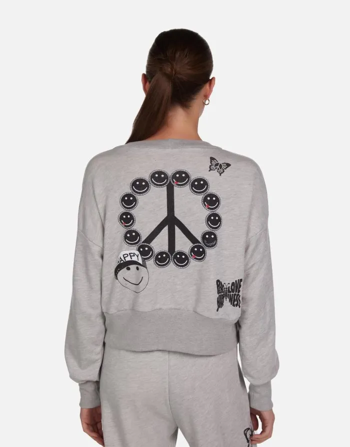 Camas Peace Elements Heather Grey Women Lauren Moshi Sweaters and Knits