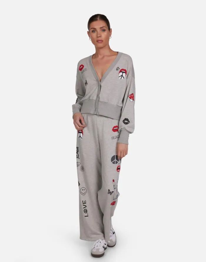 Camas Peace Elements Heather Grey Women Lauren Moshi Sweaters and Knits