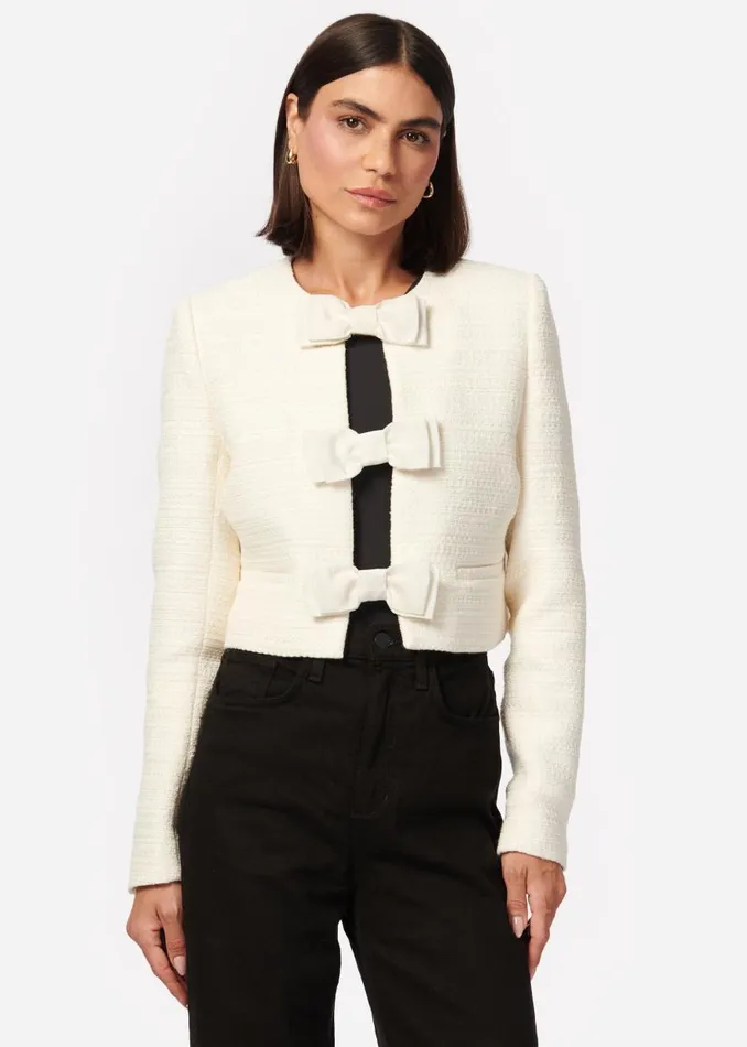 CAMI NYC Jackets and Blazers Women Evangeline Boucle Blazer Cream