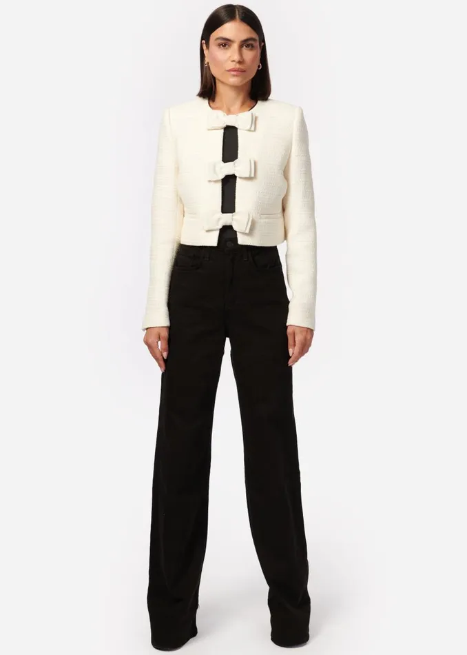 CAMI NYC Jackets and Blazers Women Evangeline Boucle Blazer Cream