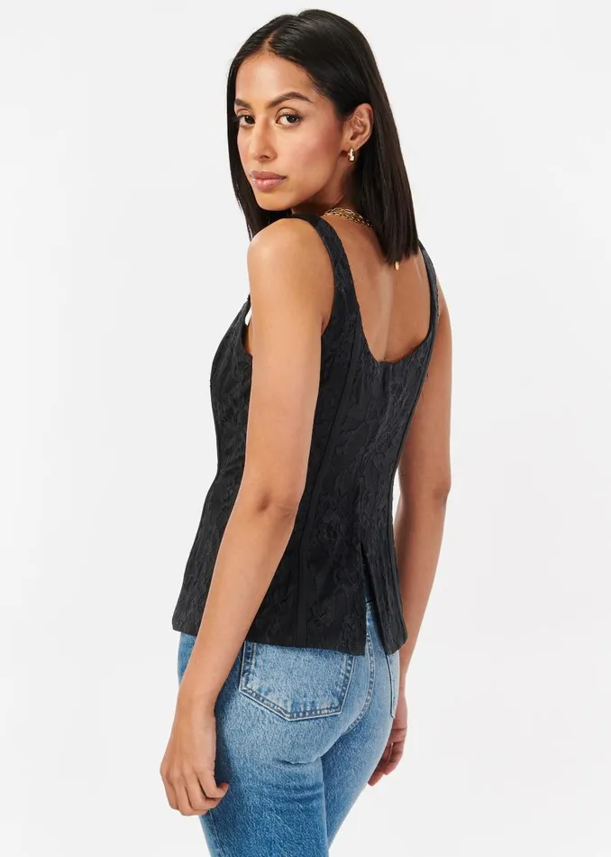 CAMI NYC Tops and Sweaters Women Rosario Lace Corset Black
