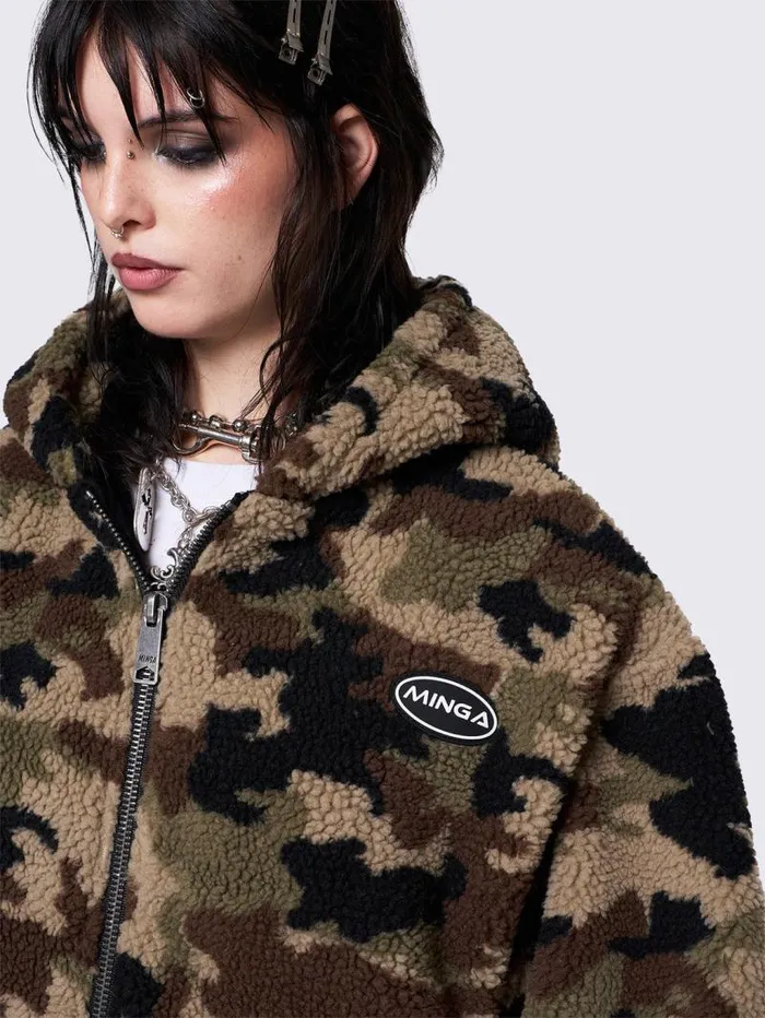 Camo Borg Jacket Women Minga London Jackets Camo Borg Jacket Women Minga London Jackets