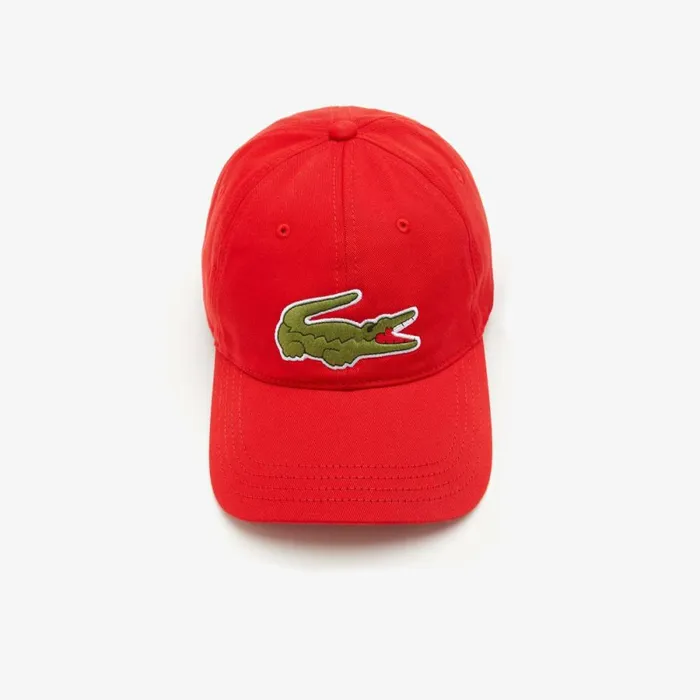 Caps and Hats MenWomen Lacoste Unisex Adjustable Organic Cotton Twill Cap Red 240