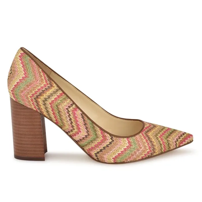 Cara Dress Pumps Multi Striped Raffia Women Nine West Heels
