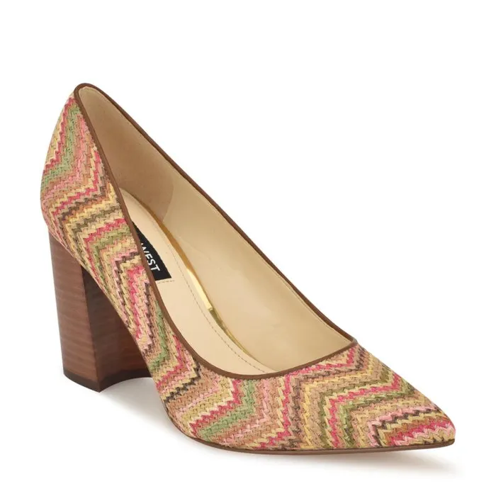 Cara Dress Pumps Multi Striped Raffia Women Nine West Heels Cara Dress Pumps Multi Striped Raffia Women Nine West Heels
