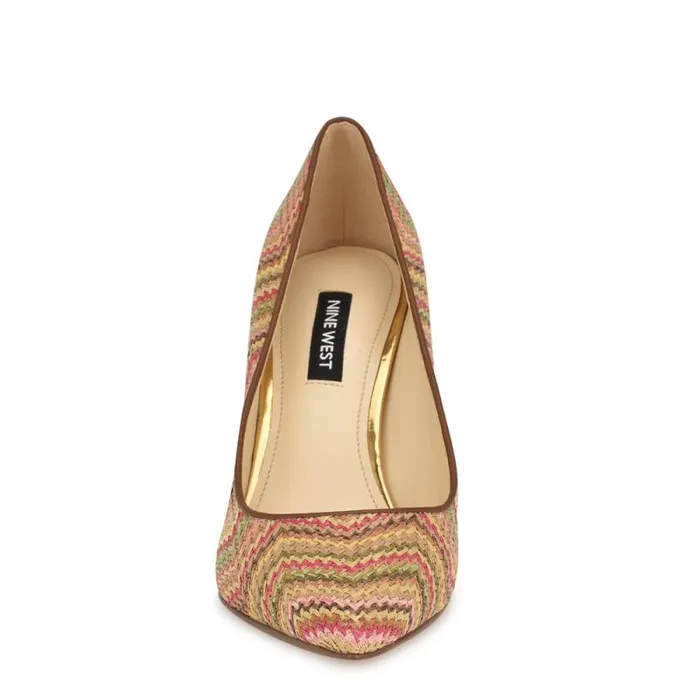 Cara Dress Pumps Multi Striped Raffia Women Nine West Heels Cara Dress Pumps Multi Striped Raffia Women Nine West Heels