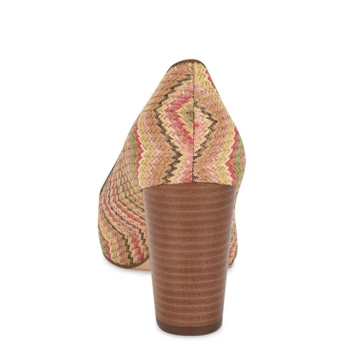 Cara Dress Pumps Multi Striped Raffia Women Nine West Heels Cara Dress Pumps Multi Striped Raffia Women Nine West Heels