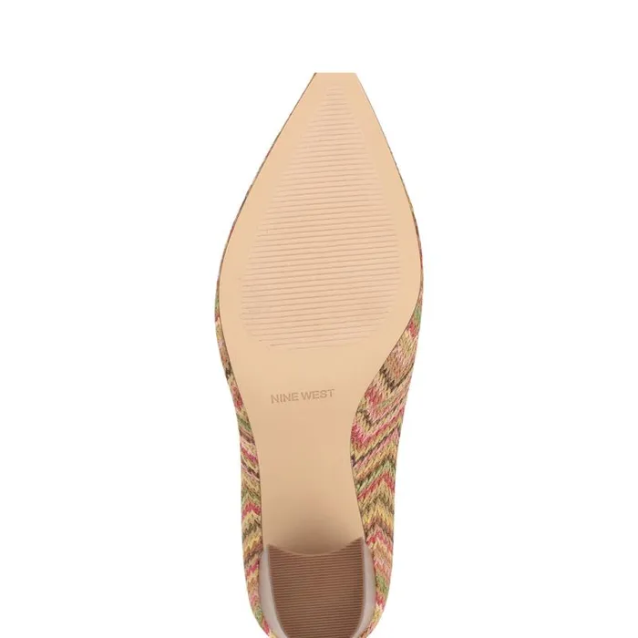 Cara Dress Pumps Multi Striped Raffia Women Nine West Heels Cara Dress Pumps Multi Striped Raffia Women Nine West Heels