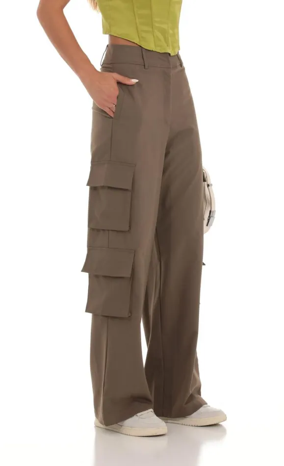 Cargo Pants Brown Women LUCY IN THE SKY Pants Cargo Pants Brown Women LUCY IN THE SKY Pants