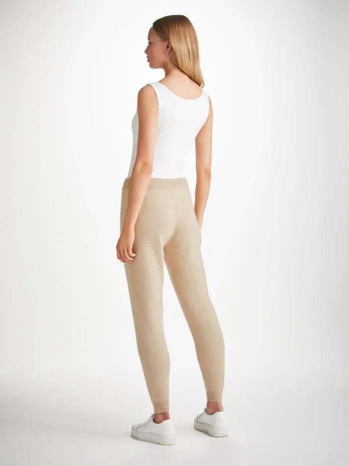 Cashmere Pants Women Derek Rose Track Pants Daphne Cashmere Fawn