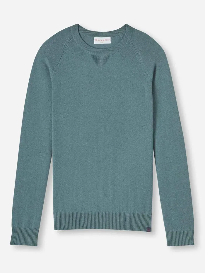 Cashmere Sweaters Men Derek Rose Sweater Finley Cashmere Teal