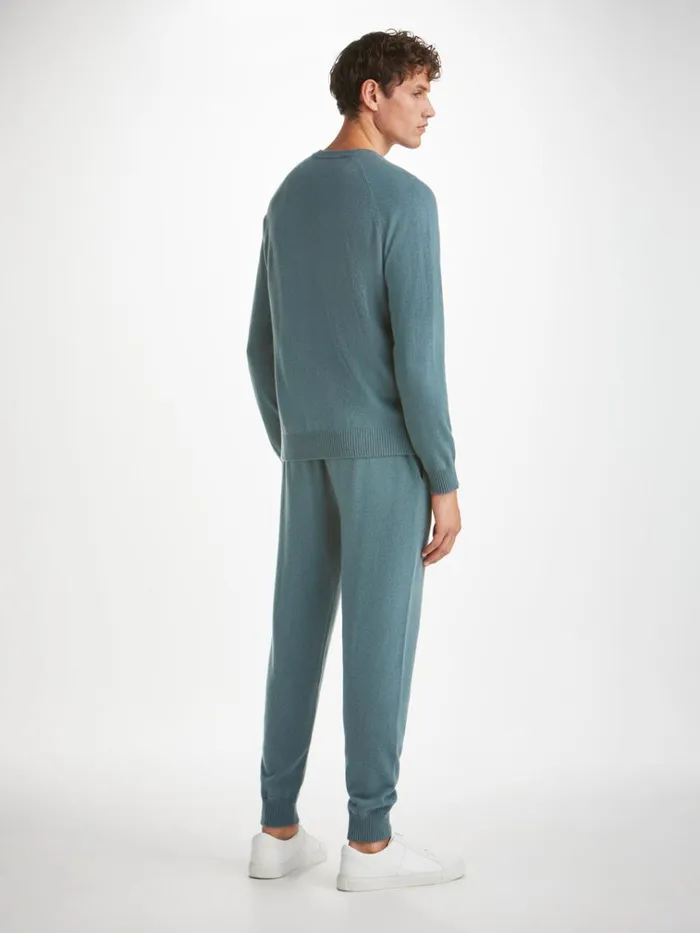 Cashmere Sweaters Men Derek Rose Sweater Finley Cashmere Teal