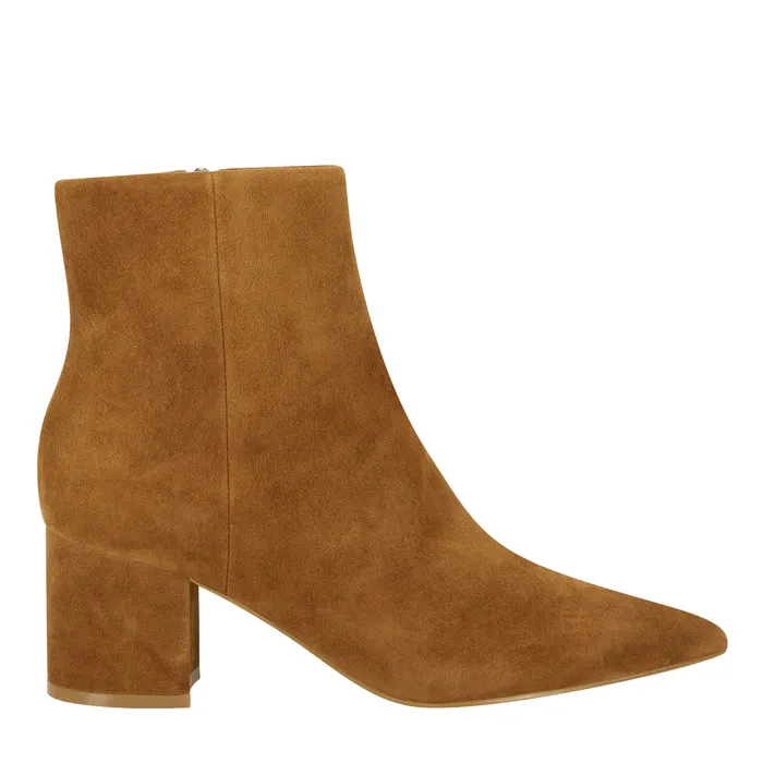 Casual Boots Marc Fisher Women Jarli Pointy Ankle Bootie Brown Suede