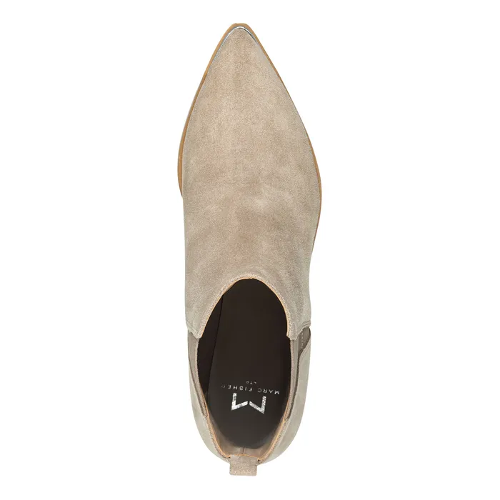 Casual Boots Marc Fisher Women Yale Pointy Toe Chelsea Bootie Taupe Suede