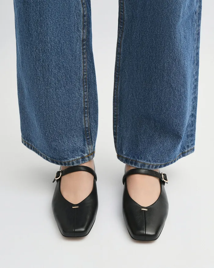 CASUAL jomercer Women April casual flats black leather CASUAL jomercer Women April casual flats black leather