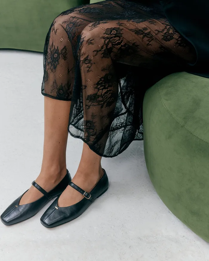 CASUAL jomercer Women April casual flats black leather CASUAL jomercer Women April casual flats black leather