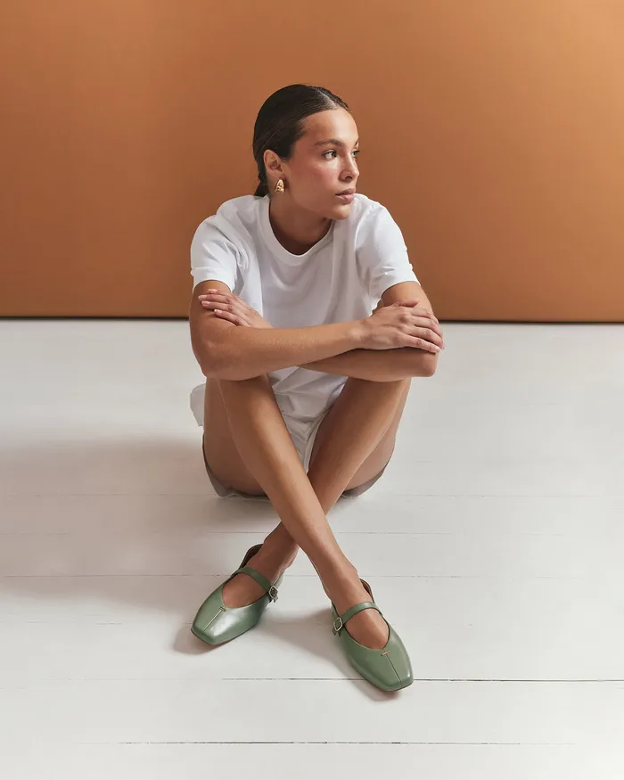 CASUAL jomercer Women April casual flats pistachio green leather CASUAL jomercer Women April casual flats pistachio green leather