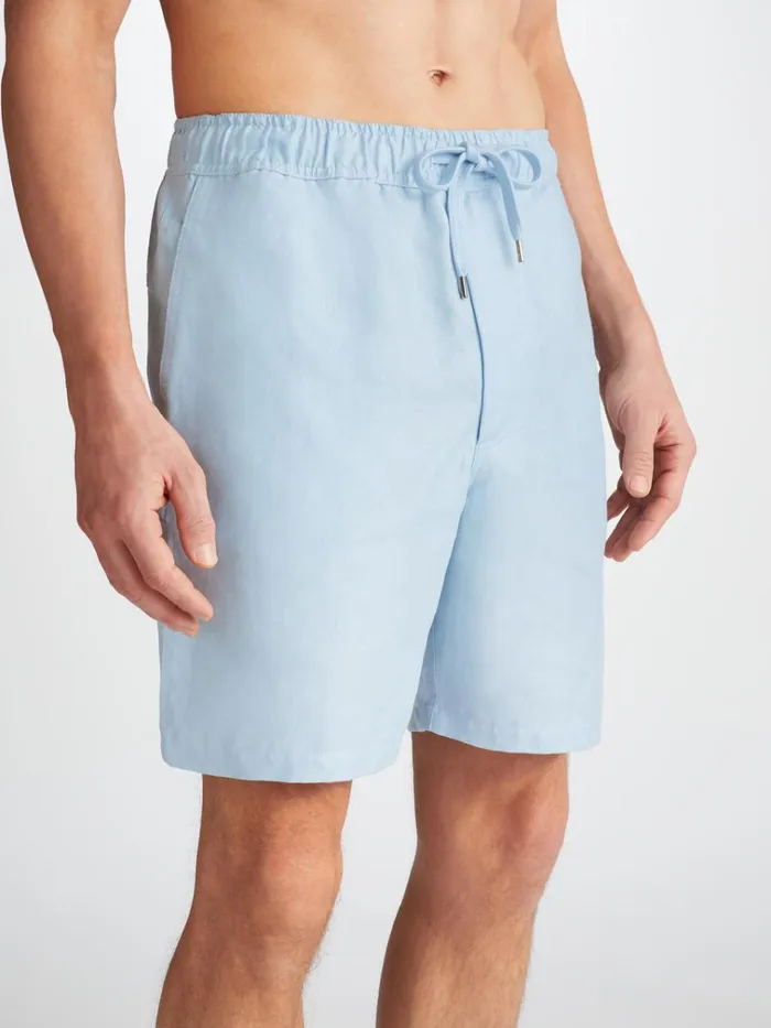 Casual Shorts Men Derek Rose Shorts Sydney 2 Linen Blue