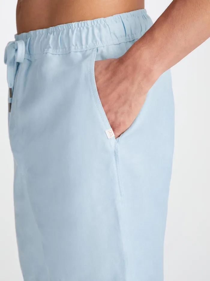 Casual Shorts Men Derek Rose Shorts Sydney 2 Linen Blue