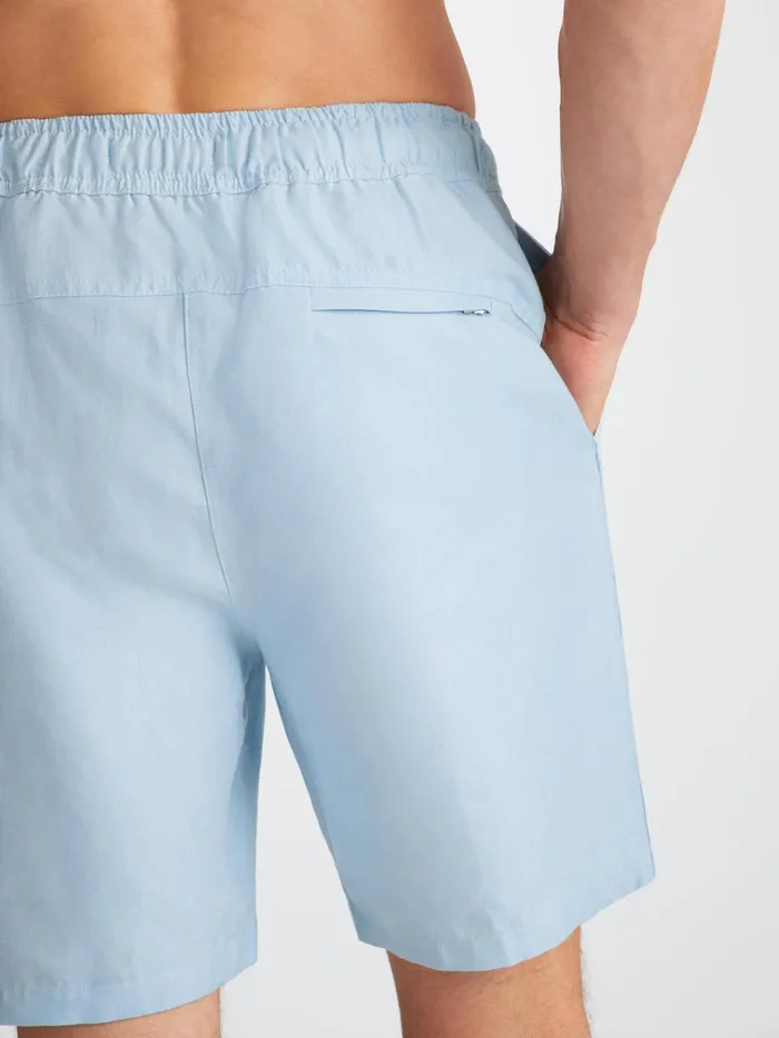 Casual Shorts Men Derek Rose Shorts Sydney 2 Linen Blue