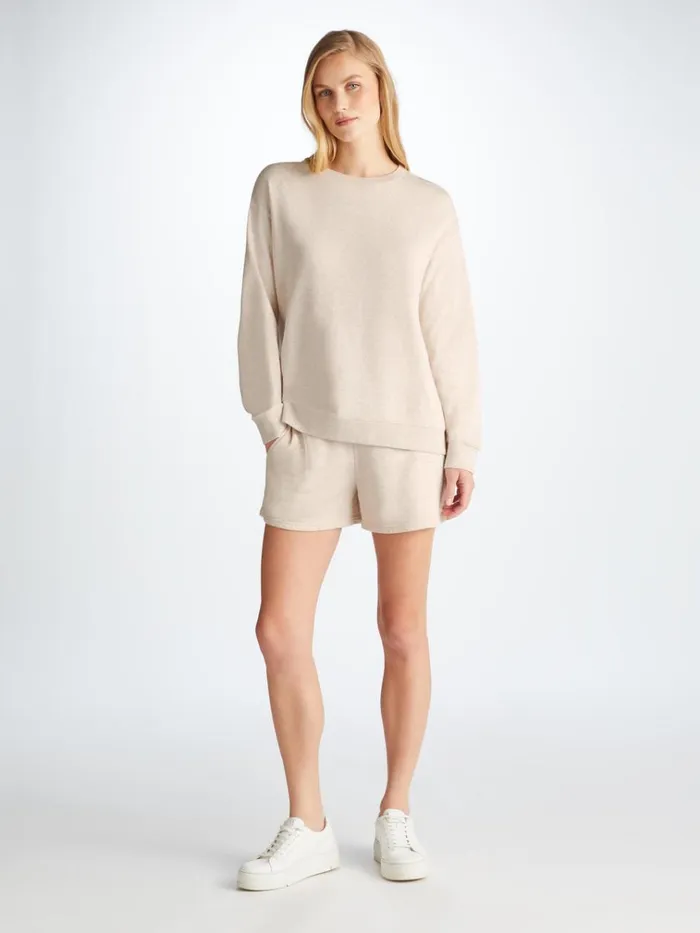 Casual Shorts Women Derek Rose Sweat Shorts Quinn Cotton Modal Oat