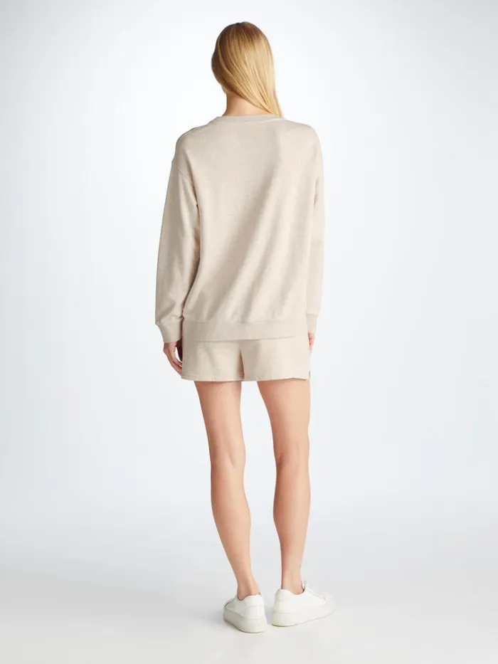 Casual Shorts Women Derek Rose Sweat Shorts Quinn Cotton Modal Oat